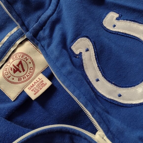 Indianapolis Colts 47 Brand Full Zip Long sleeve Collared Top - Picture 3 of 5